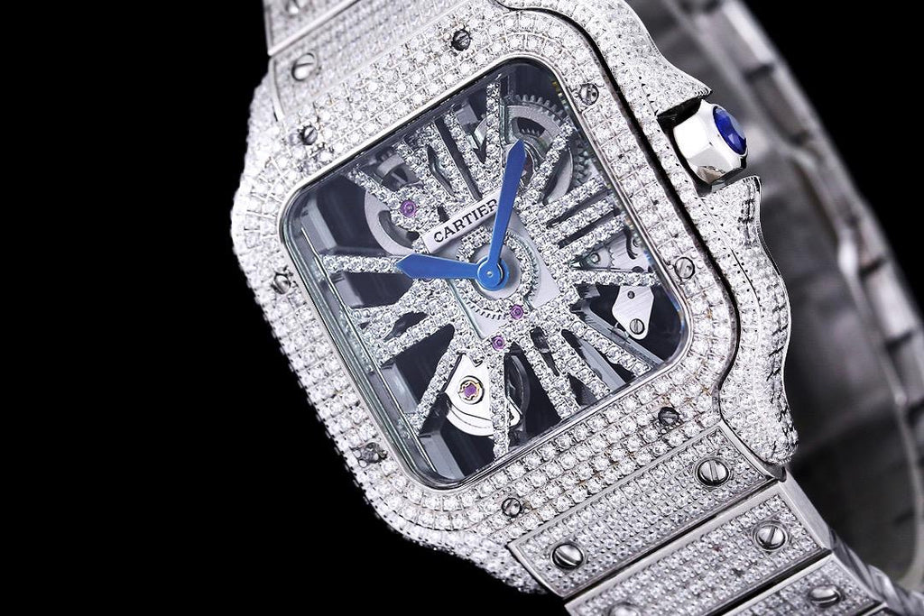 Cartier Skeleton Full icedout Diamonds