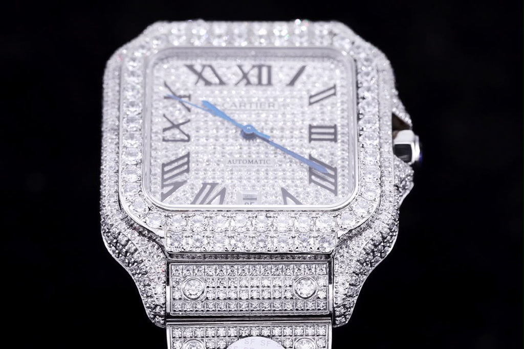 Cartier Sandos Full icedout Diamonds