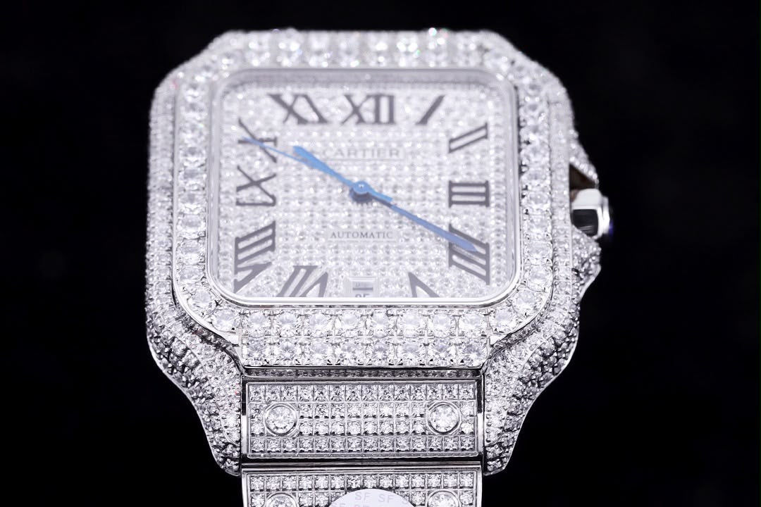 Cartier Sandos Full icedout Diamonds