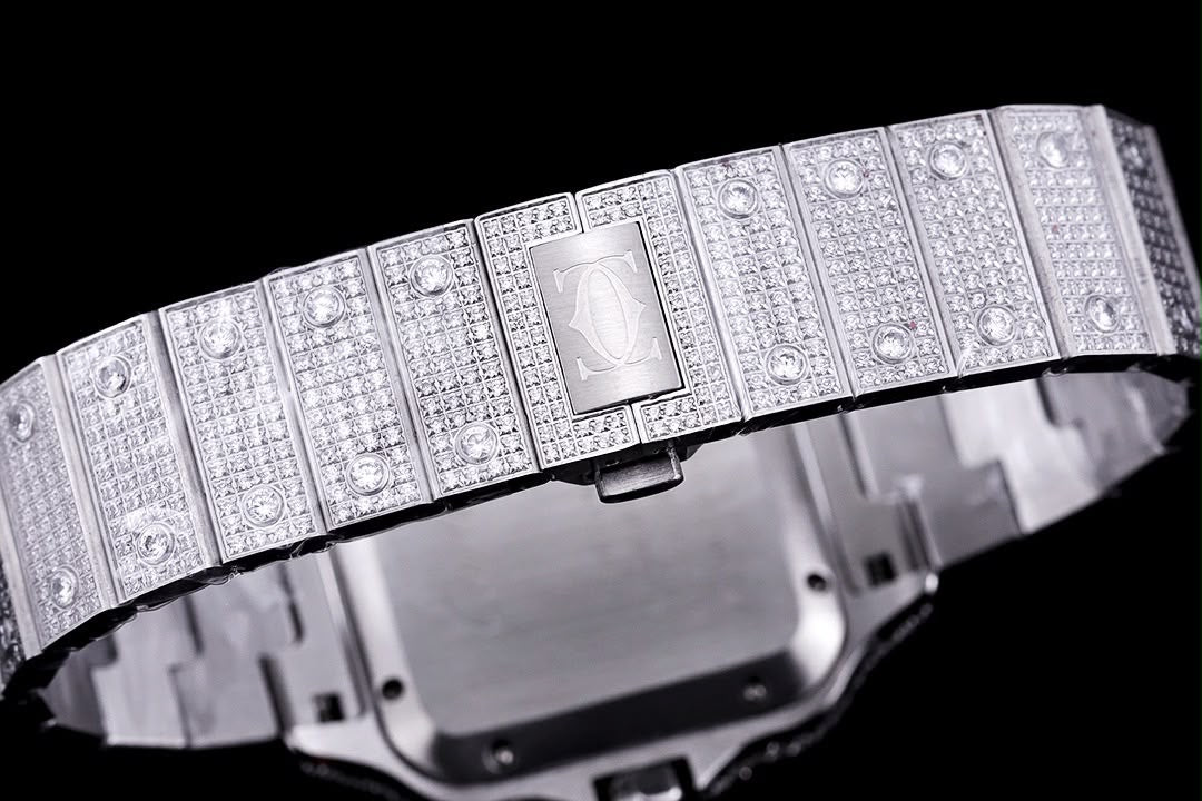 Cartier Sandos Full icedout Diamonds