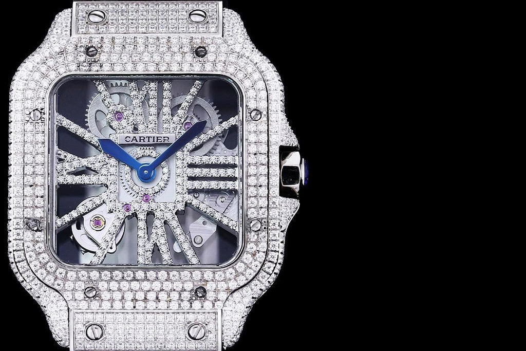 Cartier Skeleton Full icedout Diamonds
