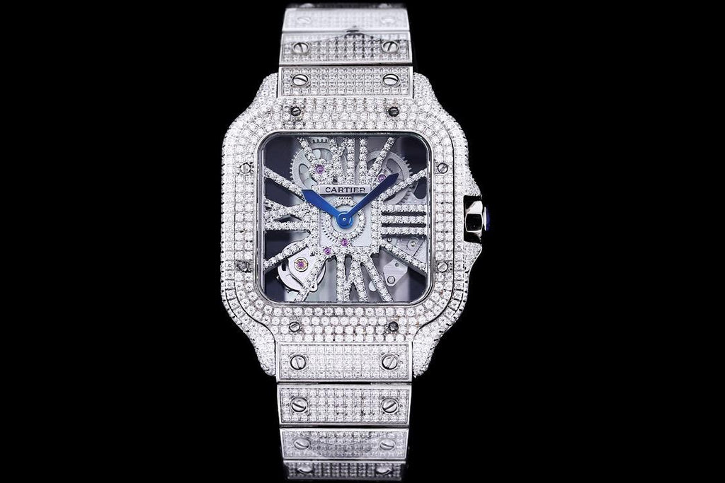 Cartier Skeleton Full icedout Diamonds