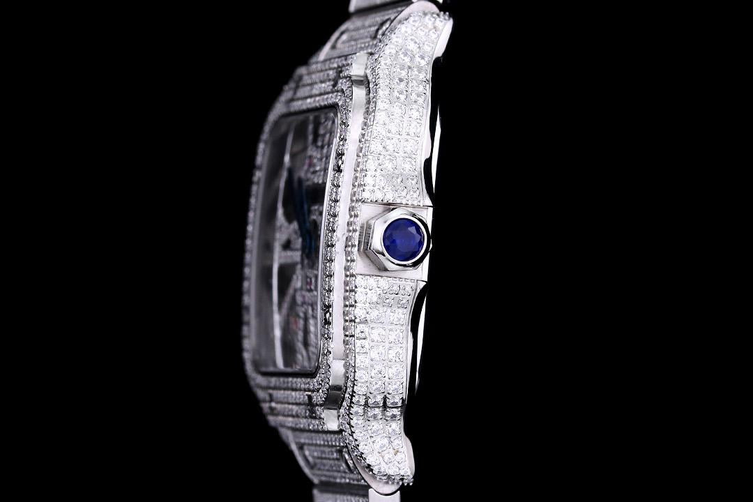 Cartier Skeleton Full icedout Diamonds
