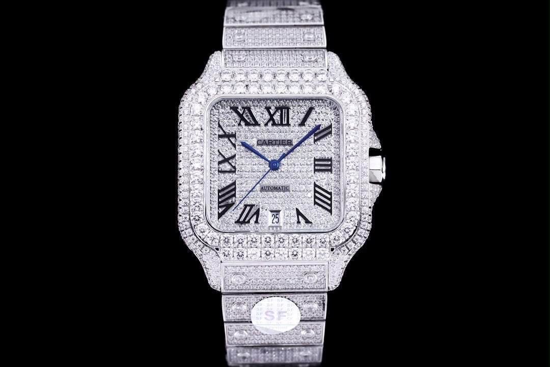 Cartier Sandos Full icedout Diamonds