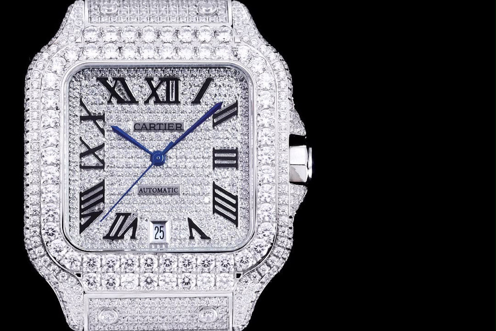 Cartier Sandos Full icedout Diamonds