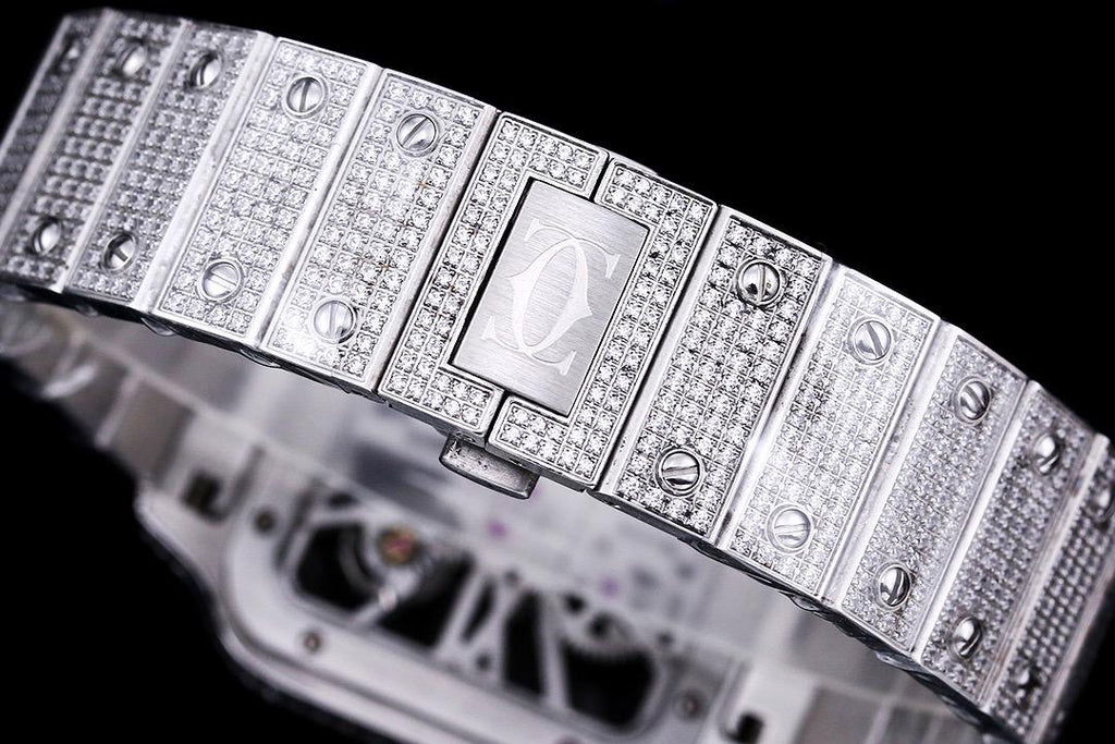 Cartier Skeleton Full icedout Diamonds