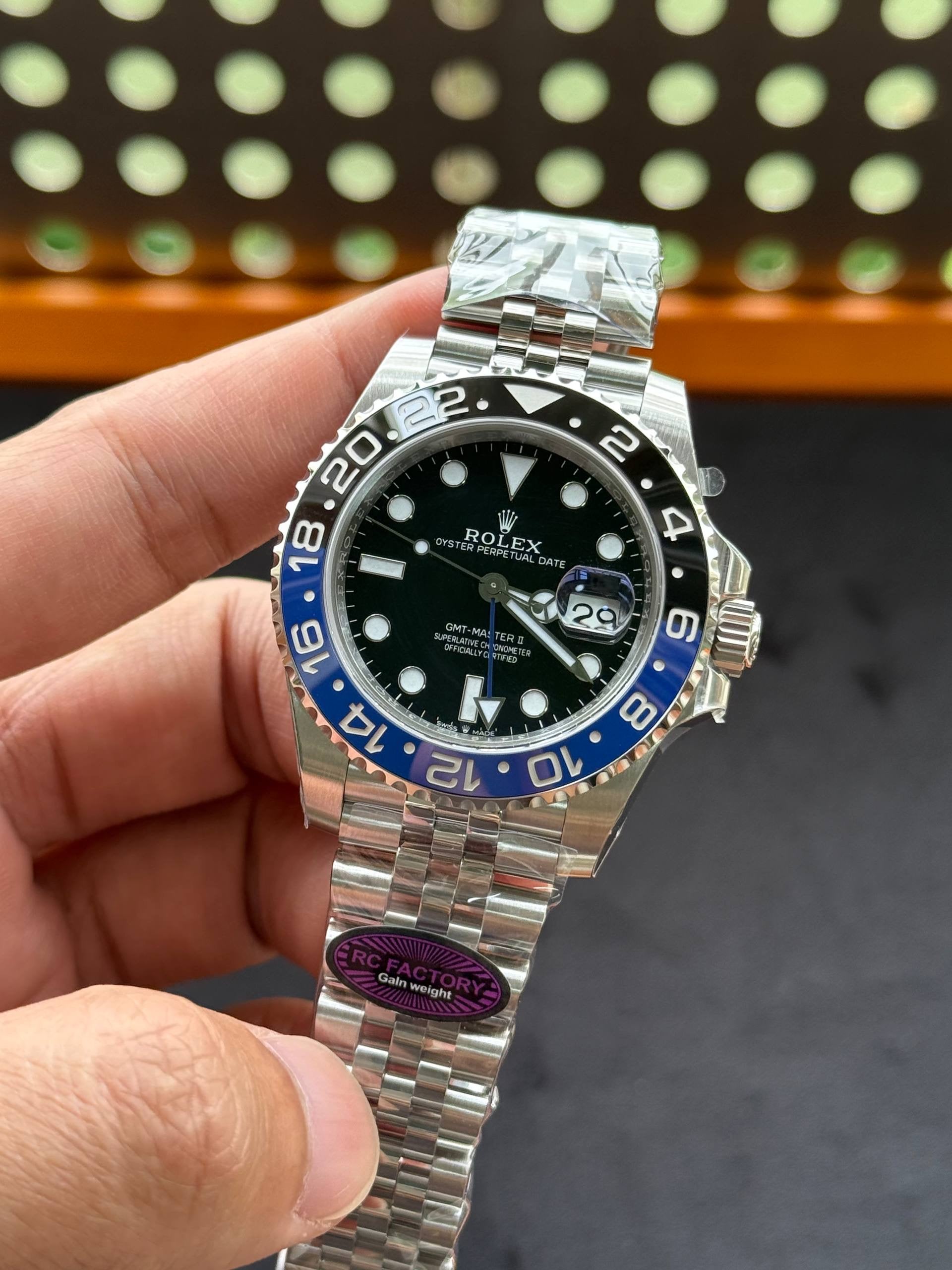 Rolex GMT Master II 126710 Batman RC Factory Weight Gain Swiss Superclone Quality