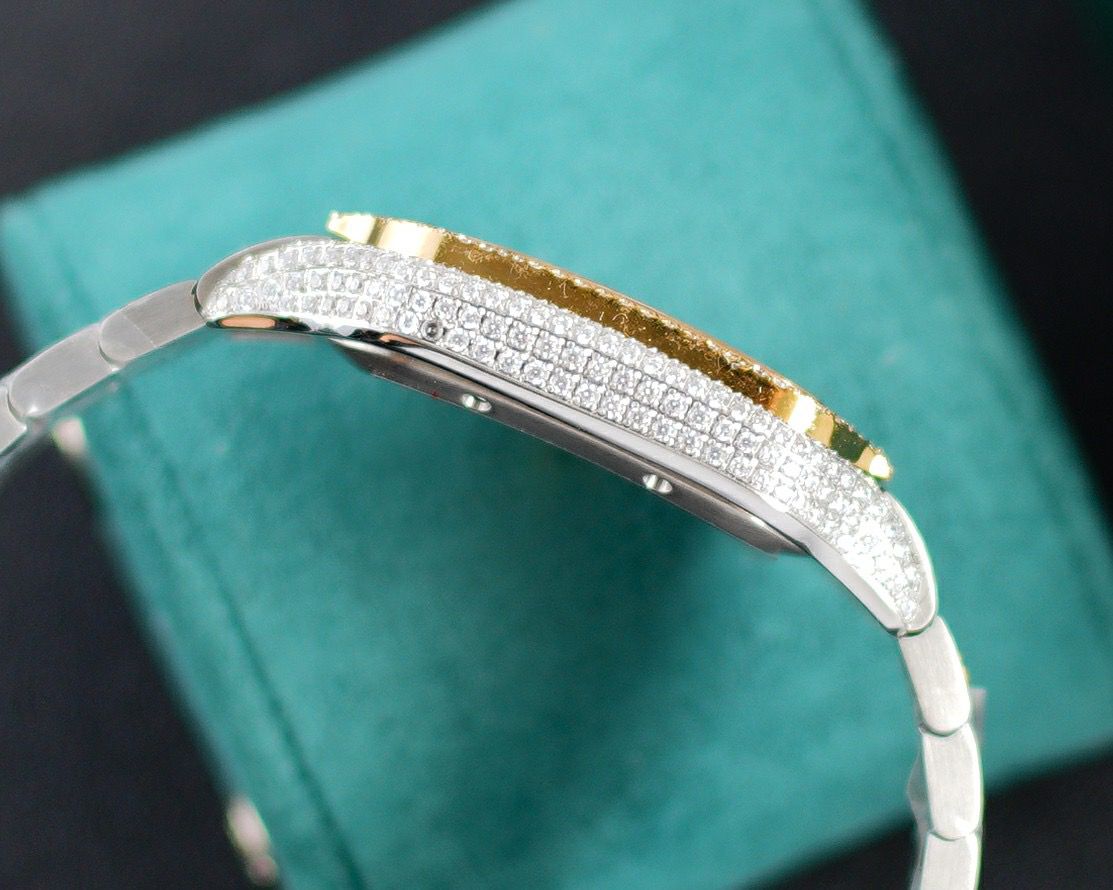 Cartier Yellow Tow Tone Gold Full icedout Diamonds