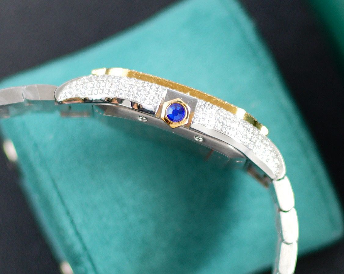 Cartier Yellow Tow Tone Gold Full icedout Diamonds