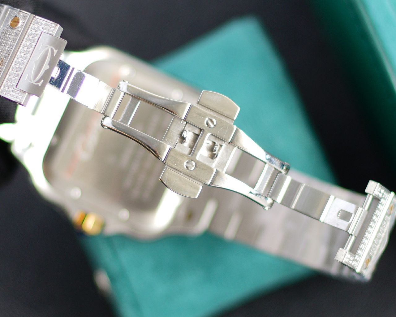 Cartier Yellow Tow Tone Gold Full icedout Diamonds