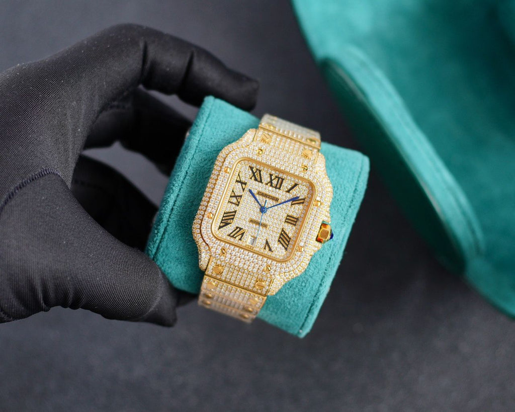 Cartier Yellow Gold Full icedout Diamonds