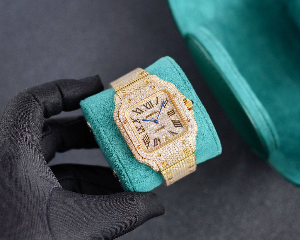 Cartier Yellow Gold Full icedout Diamonds