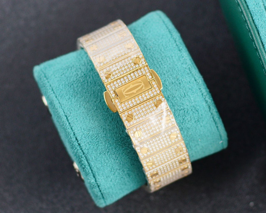 Cartier Yellow Gold Full icedout Diamonds