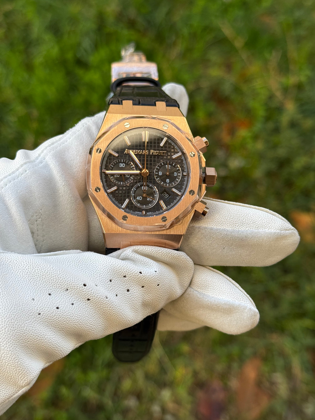 Royal Oak Chronograph Rose Gold Black Dial 41mm RF 26320OR Swiss Superclone Quality